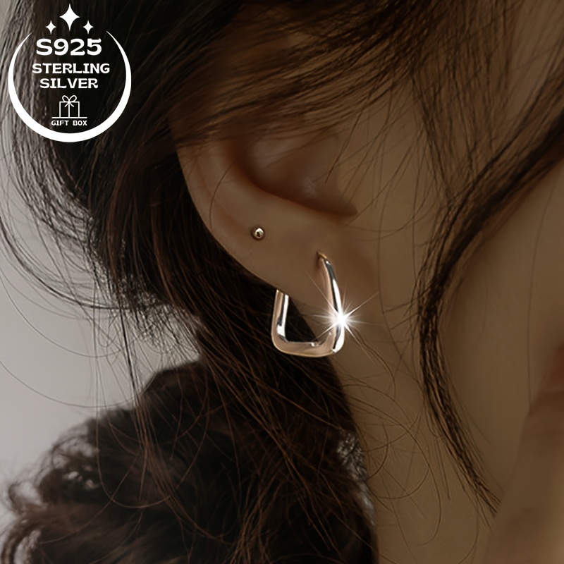 925 Silver Geometric Ring Earrings Set